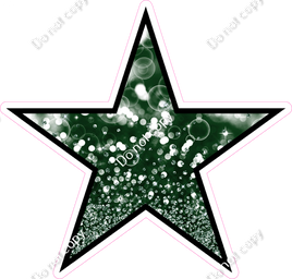 Bokeh - Hunter Green Star - Outlined