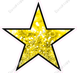 Bokeh - Yellow Star - Outlined