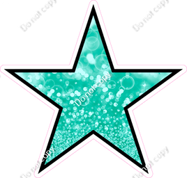 Bokeh - Mint Star - Outlined