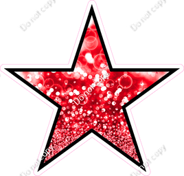 Bokeh - Red Star - Outlined