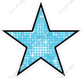 Disco - Baby Blue Star - Outlined