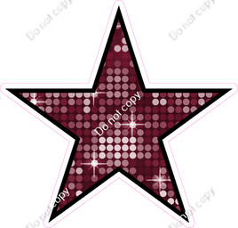 Disco - Burgundy Star - Outlined