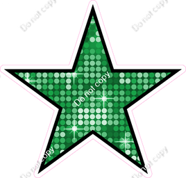 Disco - Green Star - Outlined