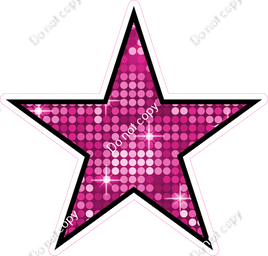 Disco - Hot Pink Star - Outlined