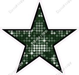Disco - Hunter Green Star - Outlined