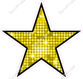 Disco - Yellow Star - Outlined
