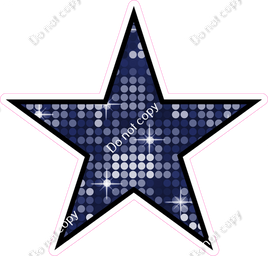 Disco - Navy Blue Star - Outlined