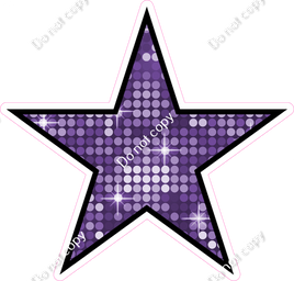 Disco - Purple Star - Outlined