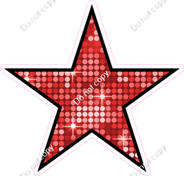 Disco - Red Star - Outlined