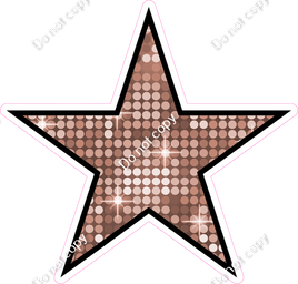 Disco - Rose Gold Star - Outlined