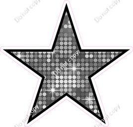 Disco - Silver Star - Outlined