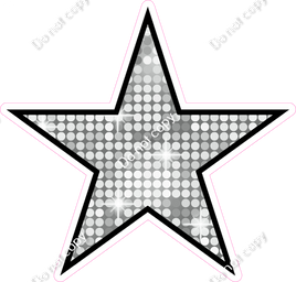 Disco - Light Silver Star - Outlined