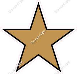 Flat - Gold Star - Outlined