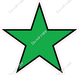 Flat - Green Star - Outlined