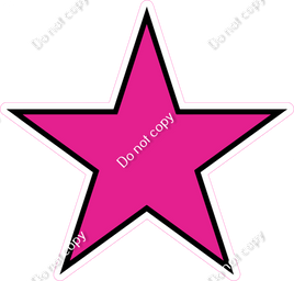 Flat - Hot Pink Star - Outlined