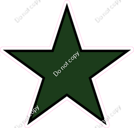 Flat - Hunter Green Star - Outlined