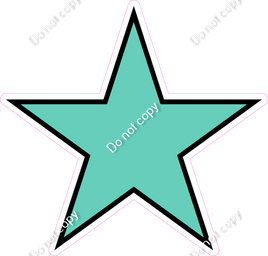 Flat - Mint Star - Outlined