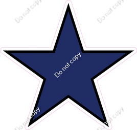 Flat - Navy Blue Star - Outlined
