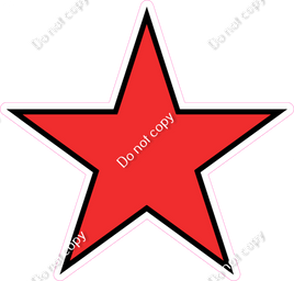 Flat - Red Star - Outlined