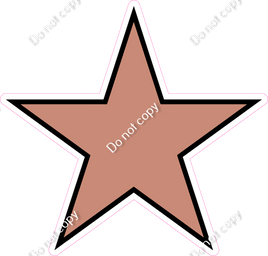 Flat - Rose Gold Star - Outlined