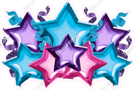 Foil Star Panel - Caribbean, Hot Pink, Purple