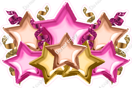 Foil Star Panel - Hot Pink, Gold, Rose Gold