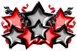 Foil Star Panel - Black & Red