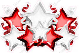 Foil Star Panel - White & Red