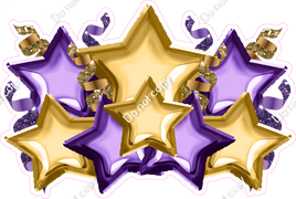 Foil Star Panel - Gold & Purple