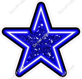 Neon Star - Blue - Sparkle