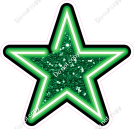 Neon Star - Green - Sparkle