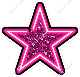 Neon Star - Hot Pink - Sparkle