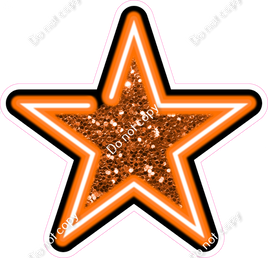 Neon Star - Orange - Sparkle
