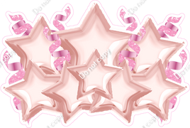 Foil Star Panel - Blush / Baby Pink