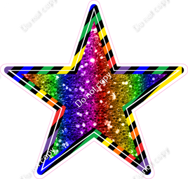 Rainbow Sparkle Black Lines