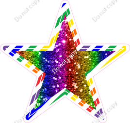 Rainbow Sparkle White Lines