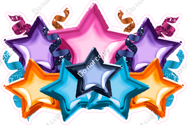 Hot Pink, Navy Blue, Purple, Orange, Caribbean Star Panel