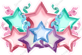 Baby Pink, Mint, Baby Blue Star Panel