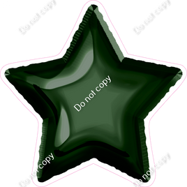 Hunter Green Foil Balloon Star