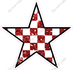 Sparkle Red & White Checker Star