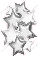 Foil Star Cluster - White & Silver