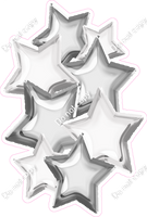 Foil Star Cluster - White & Silver