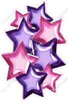 Foil Star Cluster - Hot Pink & Purple