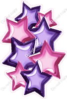 Foil Star Cluster - Hot Pink & Purple