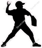 Baseball - Boy Pitching Silhouette