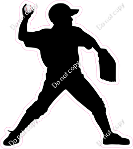 Baseball - Boy Pitching Silhouette