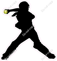 Softball - Girl Pitching Silhouette