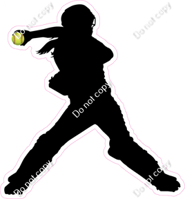 Softball - Girl Pitching Silhouette