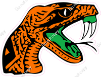 Flat Orange - Snake Head Mascot