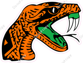 Flat Orange - Snake Head Mascot